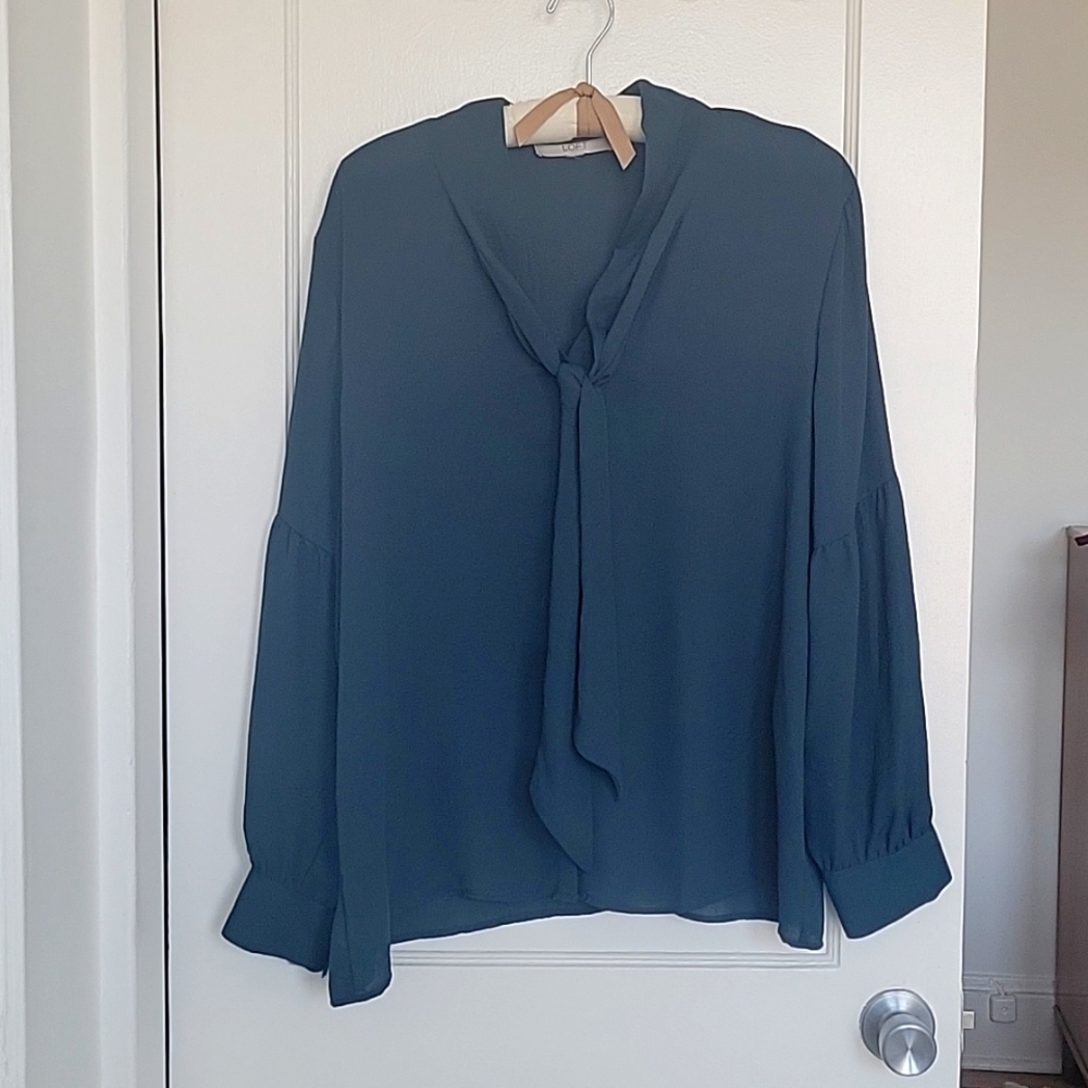 Teal blue blouse from Loft